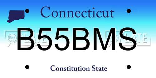 B55BMS Connecticut License Plate