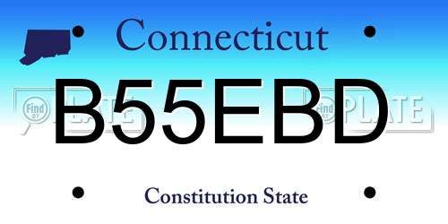 B55EBD Connecticut License Plate