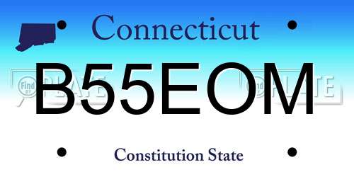 B55EOM Connecticut License Plate