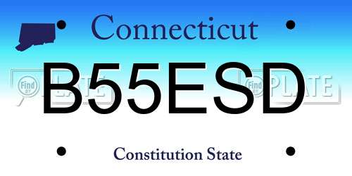 B55ESD Connecticut License Plate