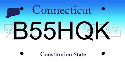 B55HQK Connecticut License Plate