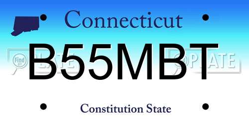 B55MBT Connecticut License Plate