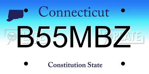 B55MBZ Connecticut License Plate