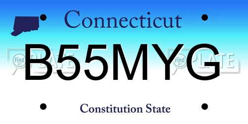 B55MYG Connecticut License Plate