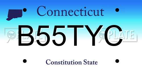 B55TYC Connecticut License Plate