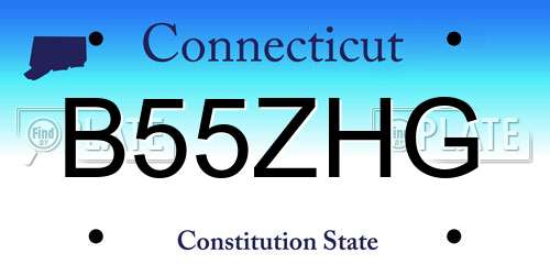 B55ZHG Connecticut License Plate