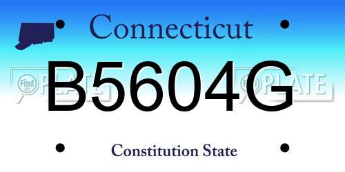B5604G Connecticut License Plate