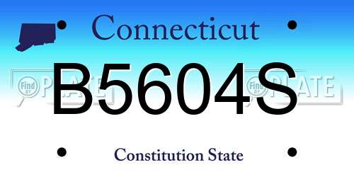 B5604S Connecticut License Plate