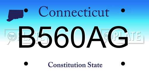 B560AG Connecticut License Plate
