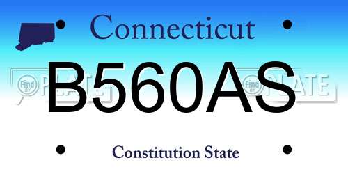 B560AS Connecticut License Plate
