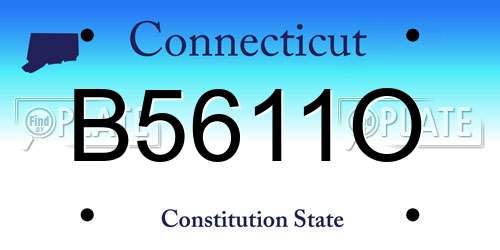 B5611O Connecticut License Plate