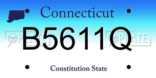 B5611Q Connecticut License Plate