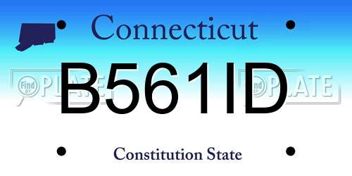 B561ID Connecticut License Plate