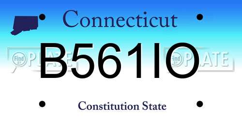 B561IO Connecticut License Plate