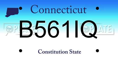 B561IQ Connecticut License Plate