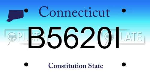 B5620I Connecticut License Plate