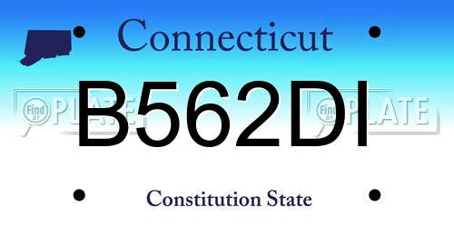 B562DI Connecticut License Plate