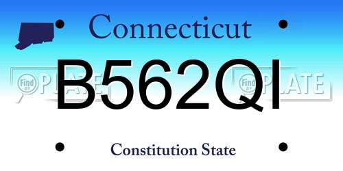 B562QI Connecticut License Plate