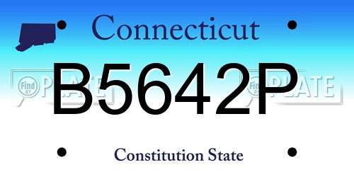 B5642P Connecticut License Plate