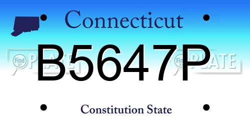 B5647P Connecticut License Plate