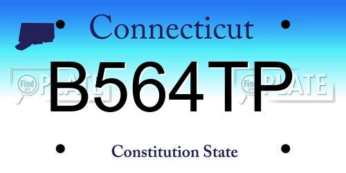 B564TP Connecticut License Plate