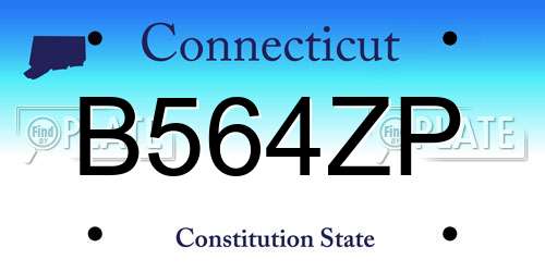 B564ZP Connecticut License Plate