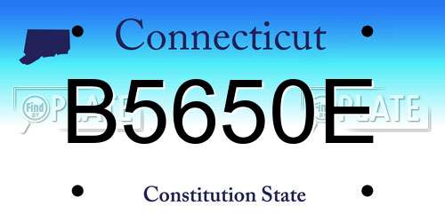 B5650E Connecticut License Plate