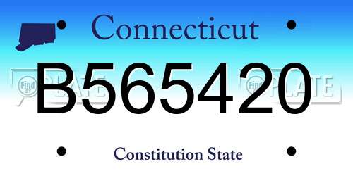 B565420 Connecticut License Plate