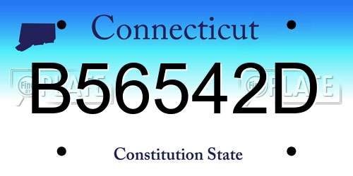 B56542D Connecticut License Plate