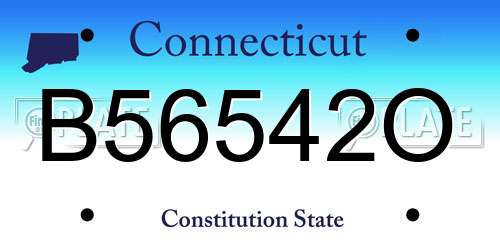 B56542O Connecticut License Plate