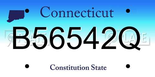 B56542Q Connecticut License Plate