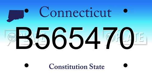 B565470 Connecticut License Plate