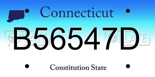 B56547D Connecticut License Plate