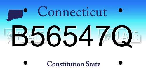 B56547Q Connecticut License Plate