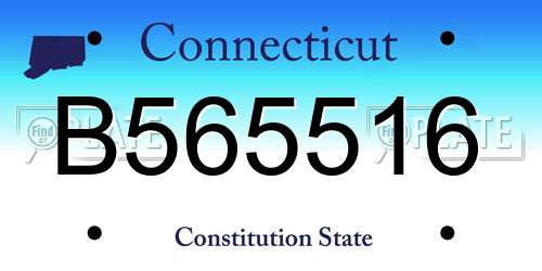 B565516 Connecticut License Plate