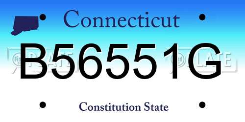 B56551G Connecticut License Plate