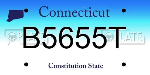 B5655T Connecticut License Plate