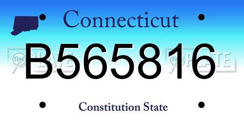 B565816 Connecticut License Plate
