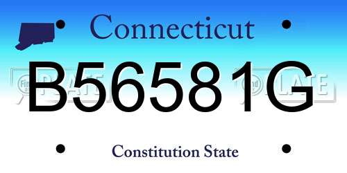 B56581G Connecticut License Plate