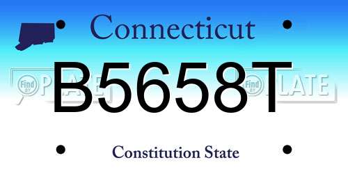 B5658T Connecticut License Plate