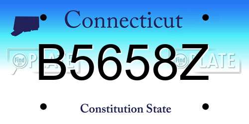 B5658Z Connecticut License Plate