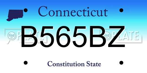 B565BZ Connecticut License Plate