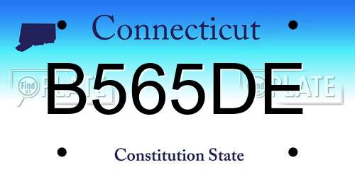 B565DE Connecticut License Plate
