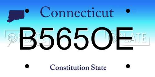 B565OE Connecticut License Plate