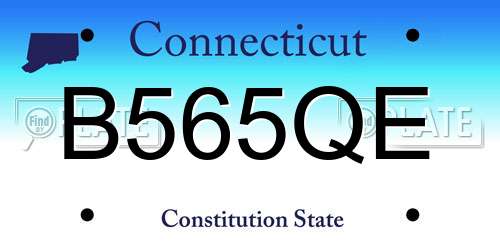B565QE Connecticut License Plate