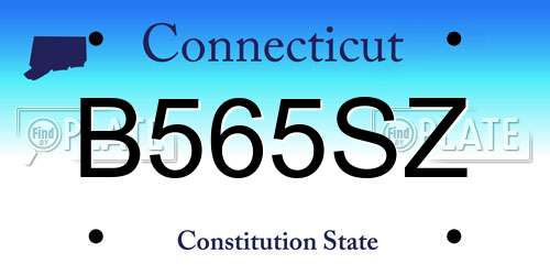 B565SZ Connecticut License Plate