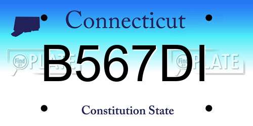B567DI Connecticut License Plate