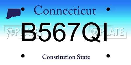 B567QI Connecticut License Plate