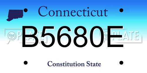 B5680E Connecticut License Plate