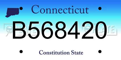 B568420 Connecticut License Plate